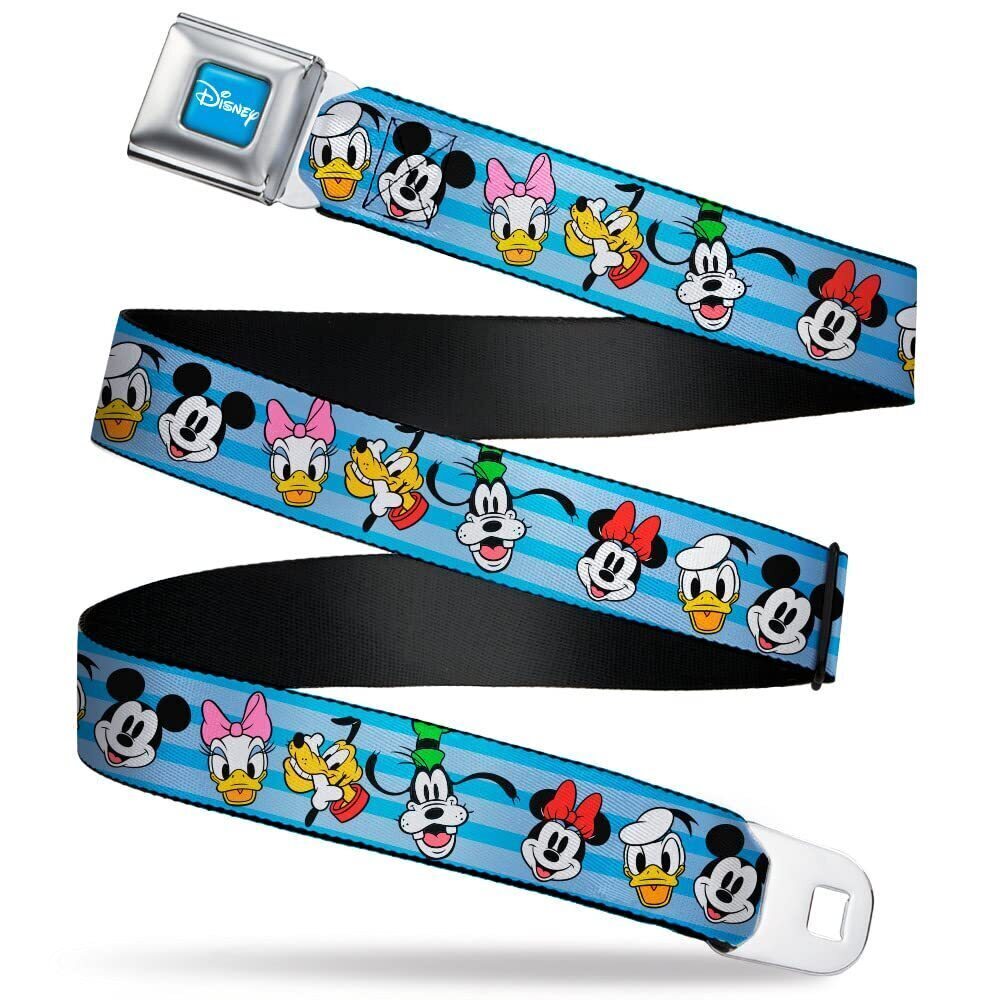 9662 Disney Belt, Seatbelt Buckle Belt, Disney The Sensational Six Smiling